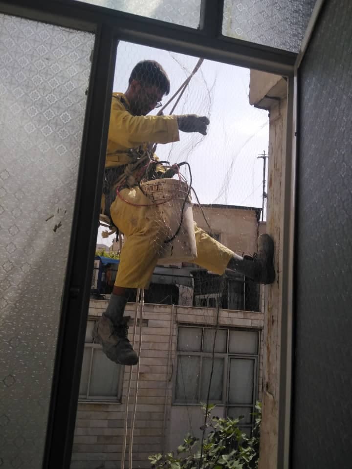 خدمات سیمانکاری با طناب بدون داربست اباصلت بایرامی در تهران