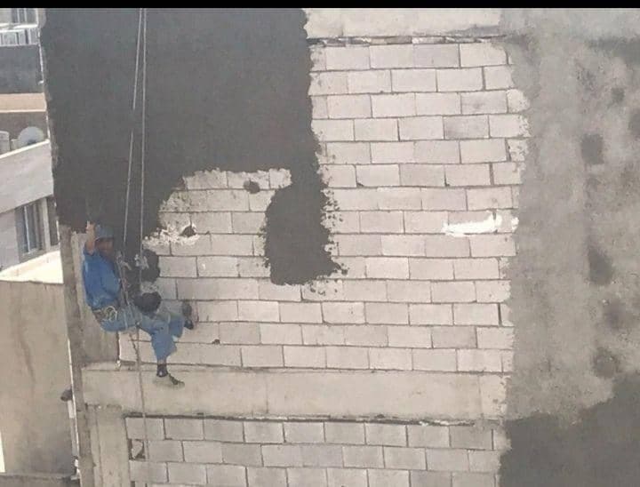 خدمات سیمانکاری با طناب بدون داربست اباصلت بایرامی در تهران