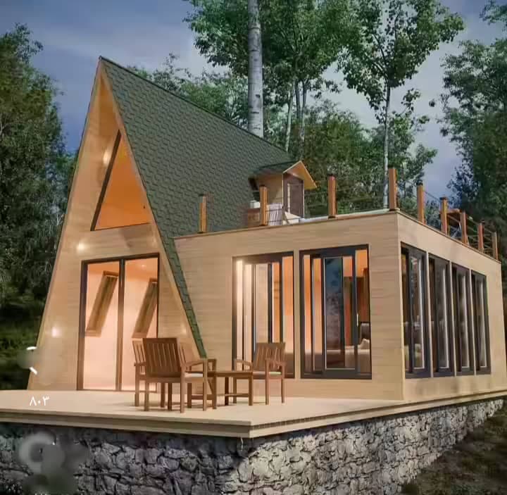 ساخت ویلای سوئیسی و کلبه چوبی مدرن سازه در محمودآباد