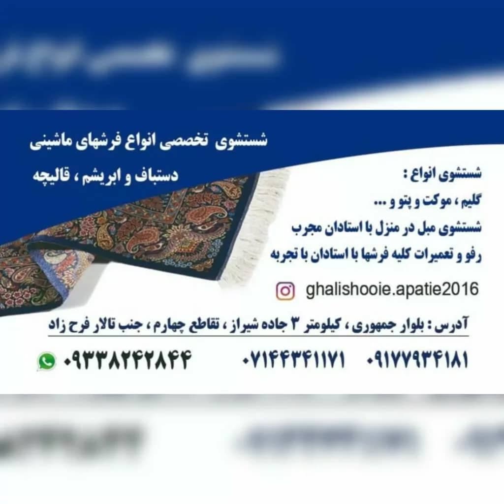 قالی شویی و مبل شویی آپاتیه در آباده