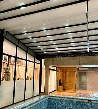 ساخت سقف ثابت و متحرک استخر شرکت راحت بام ایمن کرج